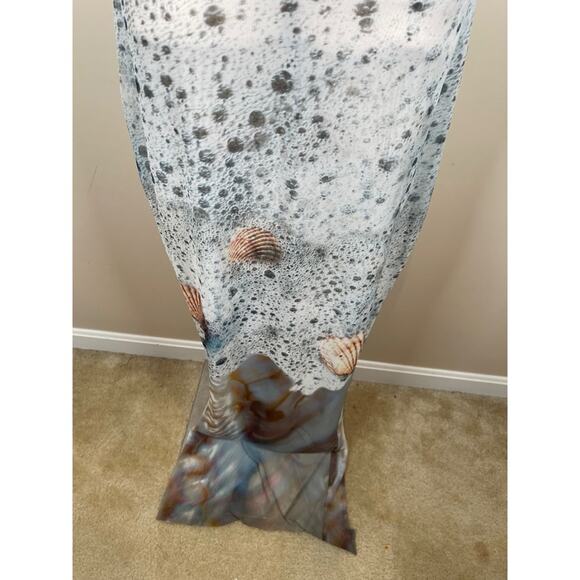 Di Petsa Sea Foam Strapless Printed Mesh Maxi Dress Size XL - Picture 5 of 8